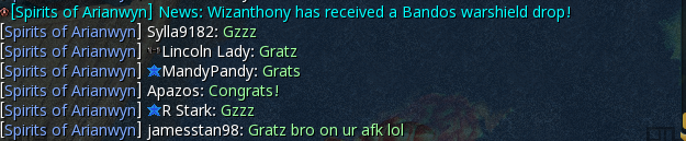 SoA_RS's tweet photo. Congratulations Wizanthony on receiving a Bandos warshield drop!

#soa #runescape #bandos #rs3 https://t.co/DII6O9fUnc
