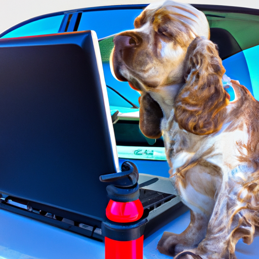 TechieDogs's tweet photo. Cocker Spaniel dog progamming at Gas Station with a HP Stream Mini. #TechieDogs https://t.co/bjfu23OmJ3
