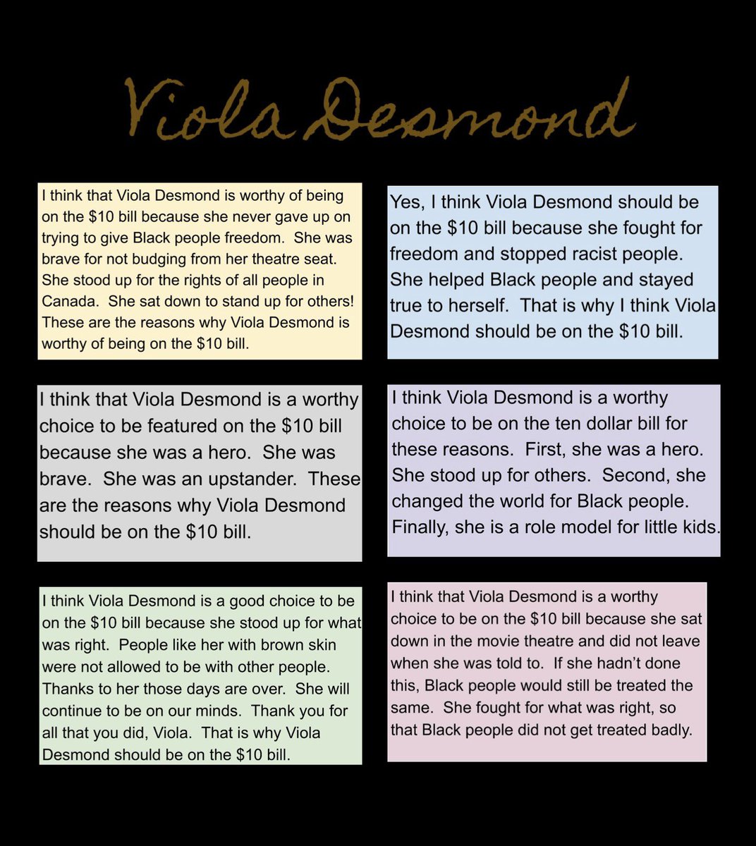 Brian Jones (@bjleafs) on Twitter photo My grade 3 students learned about Viola Desmond and shared why they felt that Viola was a worthy choice to be featured on Canada’s ten dollar bill. <a href="/VTvdsb/">Valleyview Public School</a> #BlackExcellenceTVDSB My grade 3 students learned about Viola Desmond and shared why they felt that Viola was a worthy choice to be featured on Canada’s ten dollar bill. <a href="/VTvdsb/">Valleyview Public School</a> #BlackExcellenceTVDSB