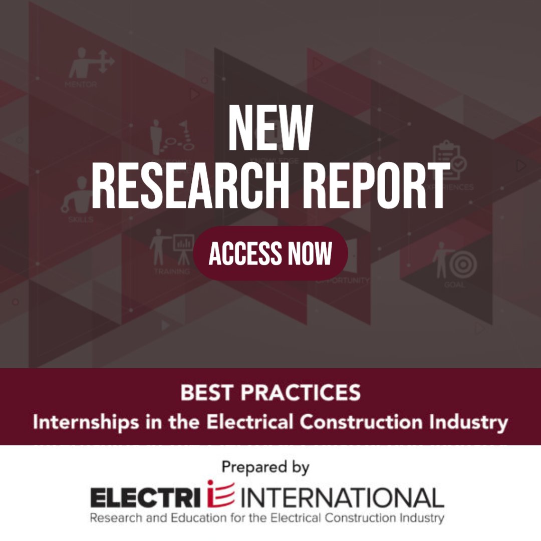 🥁DRUMROLL, please!🥁

We know how important it is for contractors to find and prepare the best possible workforce. ELECTRI International is proud to present Best Practices: Internships in the #ElectricalConstruction Industry.

Check out the full report 🔗 hubs.ly/Q01BrlmJ0