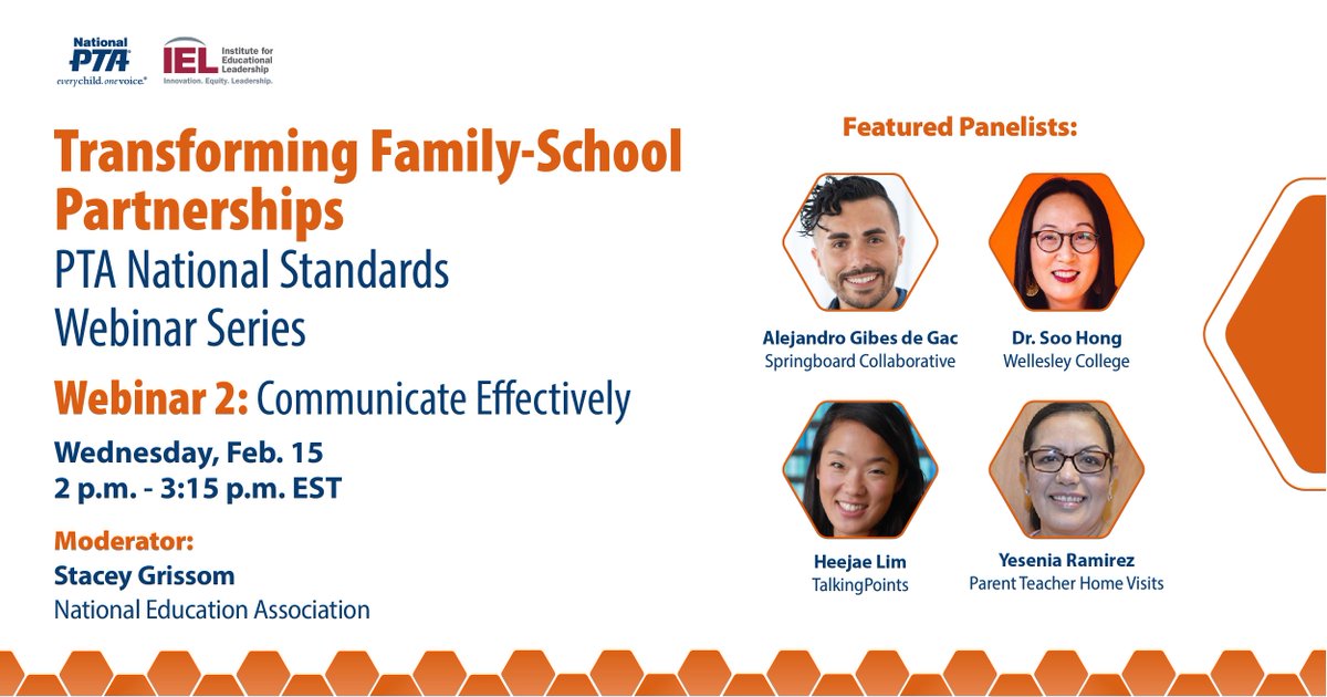 🕫 Join our cofounder Yesenia Ramirez (<a href="/Yesenia36861002/">Yesenia Ramirez</a>) for the next event in the Transforming Family-School Partnerships Webinar Series. She’ll discuss effective communication with <a href="/NationalPTA/">NationalPTA</a> <a href="/IELconnects/">Institute for Educational Leadership</a> <a href="/TalkingPointsEd/">TalkingPoints</a> <a href="/springboardNTL/">Springboard Collaborative</a> &amp; <a href="/soortle/">Soo Hong</a> pta.zoom.us/webinar/regist…
