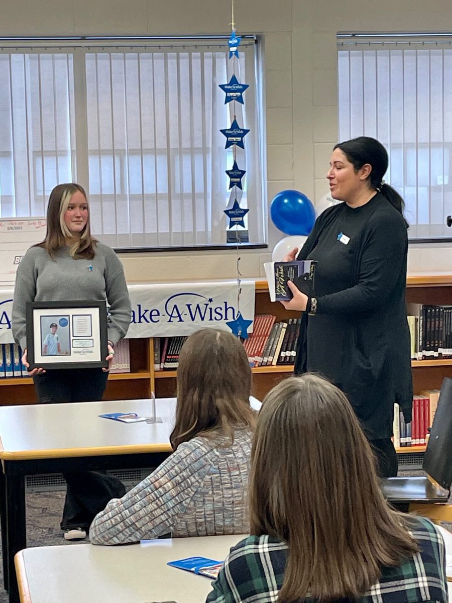 BCHSInterAct1's tweet photo. Yesterday, we had the pleasure of inviting Charlie and @makeawishct to speak with us during our meeting! We discussed the impact we made on this foundation through our donations from the Powderpuff game back in December. Thank you to all who attended! 💙 https://t.co/cgbPO34FAU
