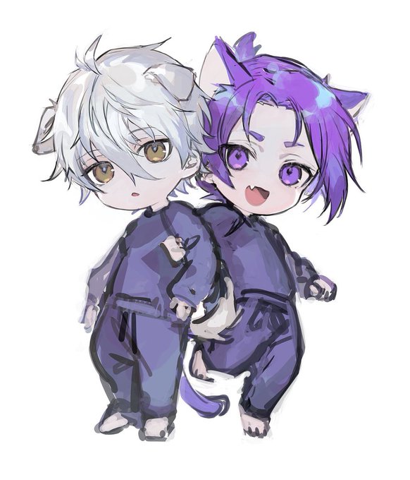 凪と玲王の絵 ※ケモミミが生えてる 」|なじのイラスト 凪と玲王の絵 ※ケモミミが生えてる 」|なじのイラスト