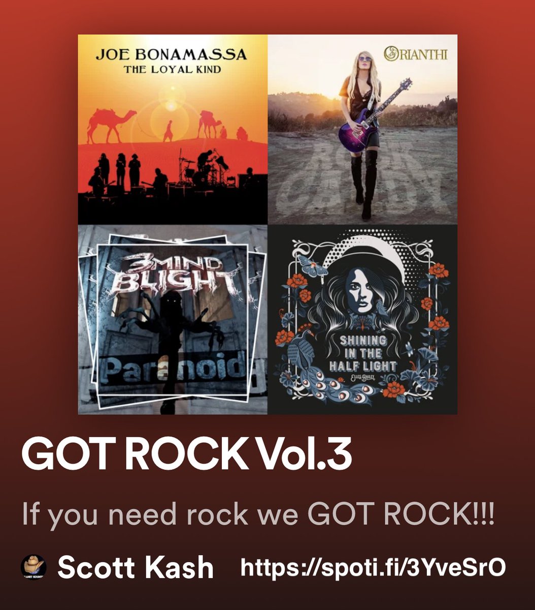 NEW Got Rock playlist @ToughOnFridays @TroyRed7 @WIGzRADIO & @AngieKuskeMusic @graceamosmusic @lobsterbombband #HeleneCronin @gozer_goodspeed +MORE #Spotify spoti.fi/3YveSrO #Rock #rtitbot @rttanks @BlackettMusic #SpotifyRT #GotRock