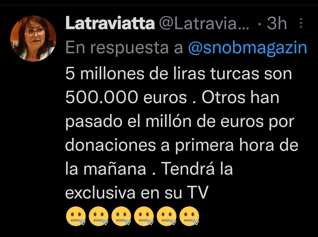 Acun Ilicali hace una donación de 500.000€ y 100 camiones para transporte y a la señora le parecen migajas. Manda narices, confirmado que la inquina le nubla la razón hasta un ponto surrealista. Como si dona 100€, lo importante es que ayuda y punto.