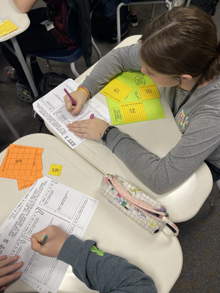 WSISD_Math's tweet photo. Students in Mr. West’s Gr7 Adv Math class collaborated together and were able to come to the same conclusion as Pythagoras…the proof of Pythagorean Theorem. #BuildingFutureLeaders https://t.co/3NhYDQCuZg
