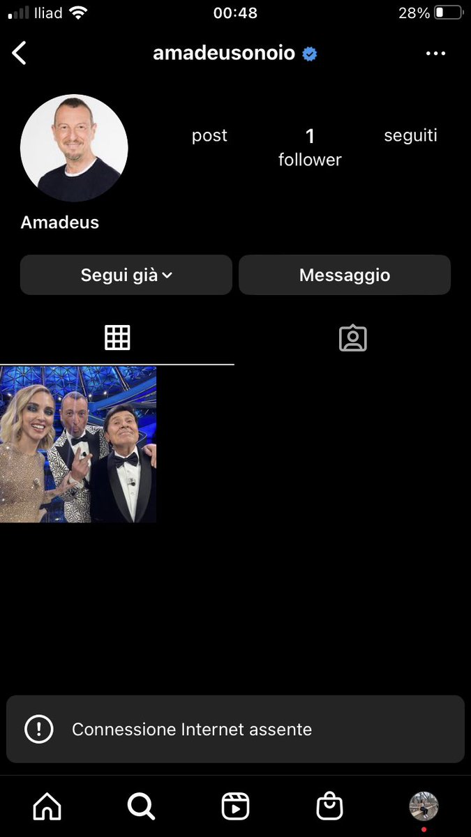 angir28's tweet photo. Prima a seguire Amadeus su Instagram🥲 #Sanremo #fantasanremo #Amadeus https://t.co/wGUkKgUoBO