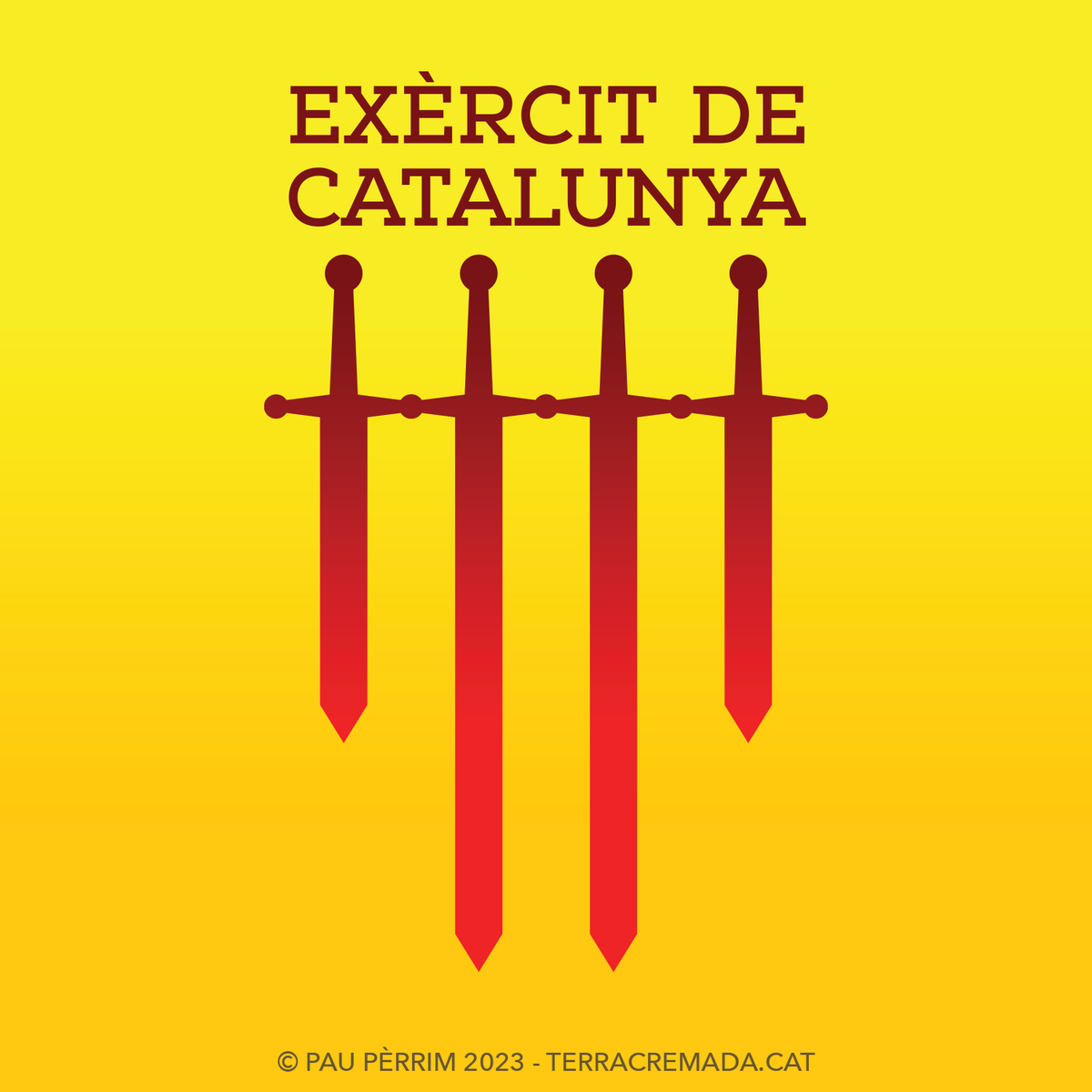 Escut de l'Exèrcit de Catalunya durant l'epoca de la Terra Cremada.