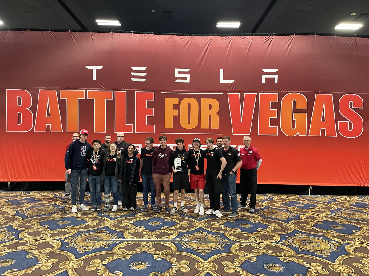lovejoyrobotics's tweet photo. We are #LovejoyProud of teams #1082E and #1082X for their accomplishments at #Battle4LasVegas ! #1082E ended as Quarterfinalists and won the Inspire Award and #1082X ended as Semifinalists and won the Design Award! #BestTodayBetterTomorrow #VexRobotics #LETSGO #LovejoyRobotics https://t.co/STVsAvFYlM