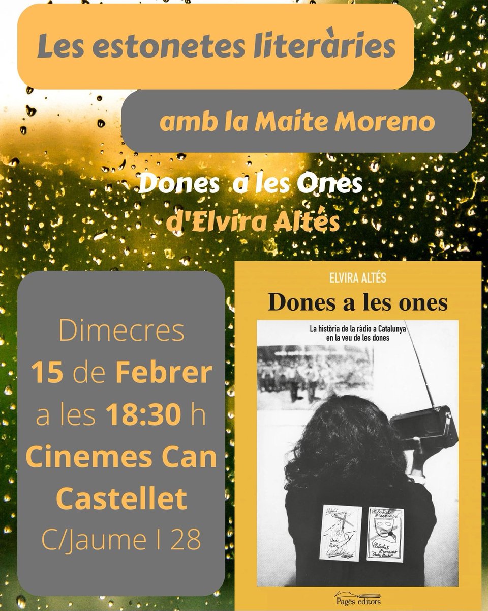 I seguim parlant de les dones a la ràdio, avui a la tertúlia de Can Castellet de Sant Boi, amb <a href="/maitemoreno/">Mai</a>
<a href="/ADPCdones/">Associació de Dones Periodistes de Catalunya</a>
<a href="/donesalesones/">Dones a les ones 🎙️</a> <a href="/donesidies/">Les dones i els dies</a> <a href="/GIC_UAB/">Gènere | Comunicació</a> <a href="/periodistes_cat/">Col·legi de Periodistes de Catalunya</a>