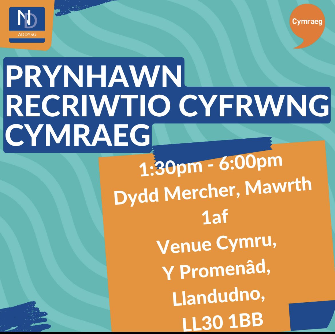 JennaWhittam2's tweet photo. #welshmedium #Llandudno #schools #cymraeg #educacion #teacher #NQT #teachingassistant #recruitment #vacancies #NorthWales @VenueCymru #stdavidsday #supply #Conwy https://t.co/JknrgzYh3T