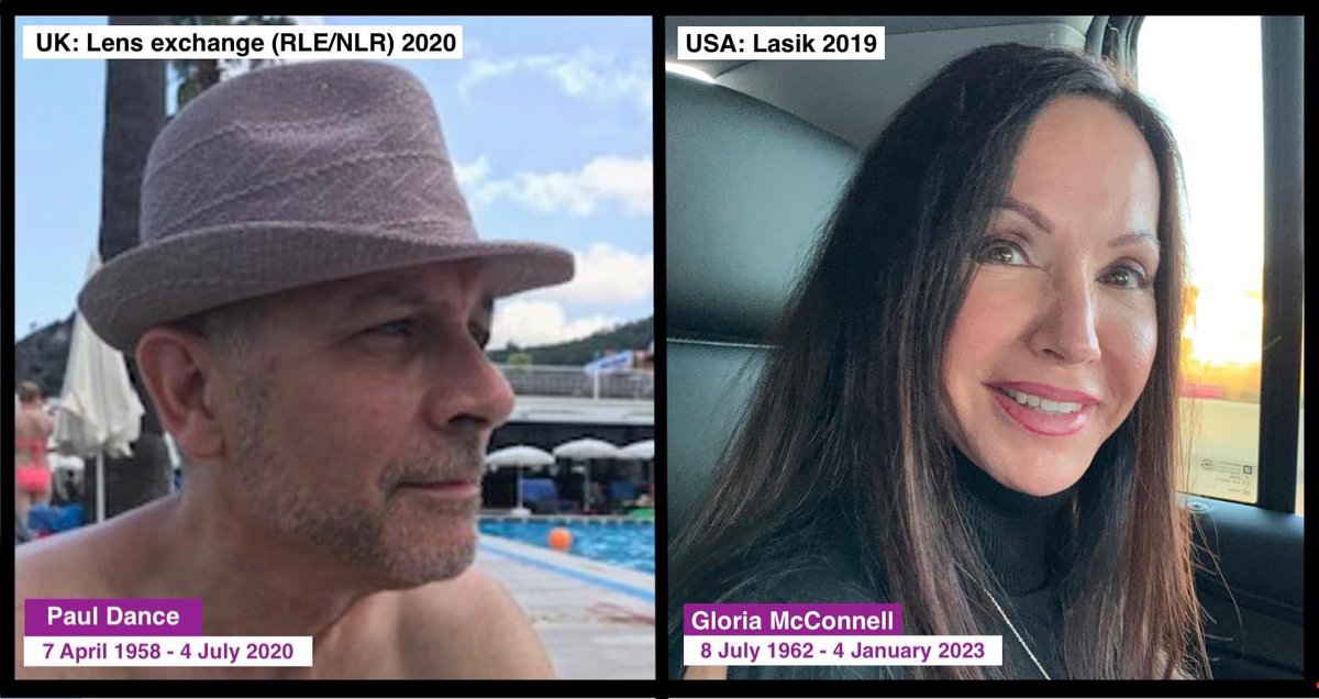 MBEFCampaign's tweet image. 2/2
Less than 2 months after submitting her comment to @US_FDA Gloria McConnell committed suicide 🖤

So Dr Vance Thompson @ASCRStweets it seems that your &apos;wonderful tests to be able to show if the patient is a good candidate for LASIK’ didn’t work for Gloria!