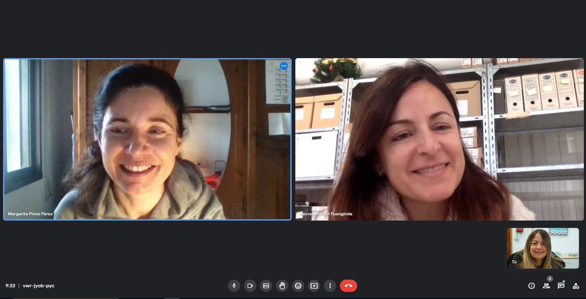 En nuestra segunda reunión de #equiposamigos con <a href="/Margarita_Pinos/">Margarita Pinos</a>  y María Jesús de <a href="/eoifuengirola/">EOI Fuengirola</a>. Estamos hablando sobre diferencias y similitudes de los centros y sobre el proyecto Erasmus+. <a href="/eoimotril/">EOIMotril</a>, <a href="/eoiguia/">EOI GUÍA</a>, <a href="/sepiegob/">SEPIE</a> , <a href="/OPEECanarias/">OPEEC</a> , <a href="/en_escuelas/">ESCUELAS AMIGAS EN LÍNEA</a> , <a href="/EOIsCoordinadas/">EOIs COORDINADAS</a>