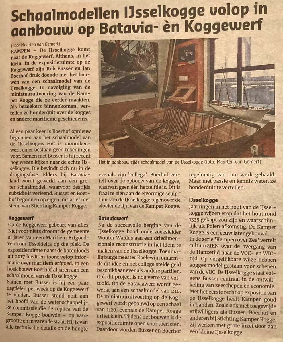PastMusings's tweet photo. Artikel in de Brug over de schaalmodellen van de IJsselkogge waar aan gewerkt wordt https://t.co/UzCTLtJ1cs
