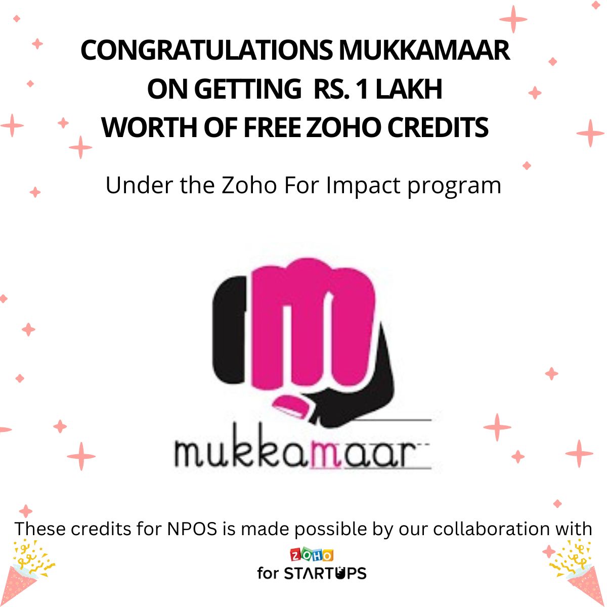EdZolaTech's tweet image. Congratulations @HeyIshita and  @MukkaMaar  team on getting free Zoho credits worth Rs.1.86 lakhs via Zoho for Impact program (Zoho for Startups).

Apply here to get credits for your organization- edzola.com/zohoforimpact 

#zohoforimpact #techfornonprofits #techforimpact