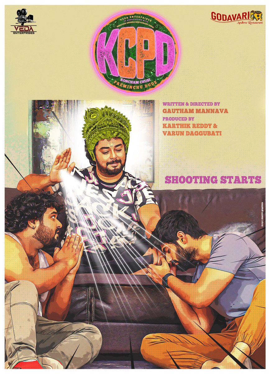 HeyANDHRA4u's tweet image. Here's the Conceptual Poster of @IAmTanishAlladi's #KCPD 🤙🏻

A Romantic Comedy Entertainer is arriving soon😎

#VedaEnterprises Association with #GodavariAndharaRestaurantDubai

#GowthamMannava #BharadwakB #LingaChary #KarthikReddy #SreekaraBabu #SriramReddy #DwarakaVDN @vrmadhu9