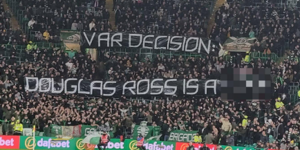 Football_Scot's tweet photo. Referees want action over Celtic fans' Douglas Ross banner as they take complaints to SFA

📎 https://t.co/ku5Rm2TylO https://t.co/n10WfFa3S7