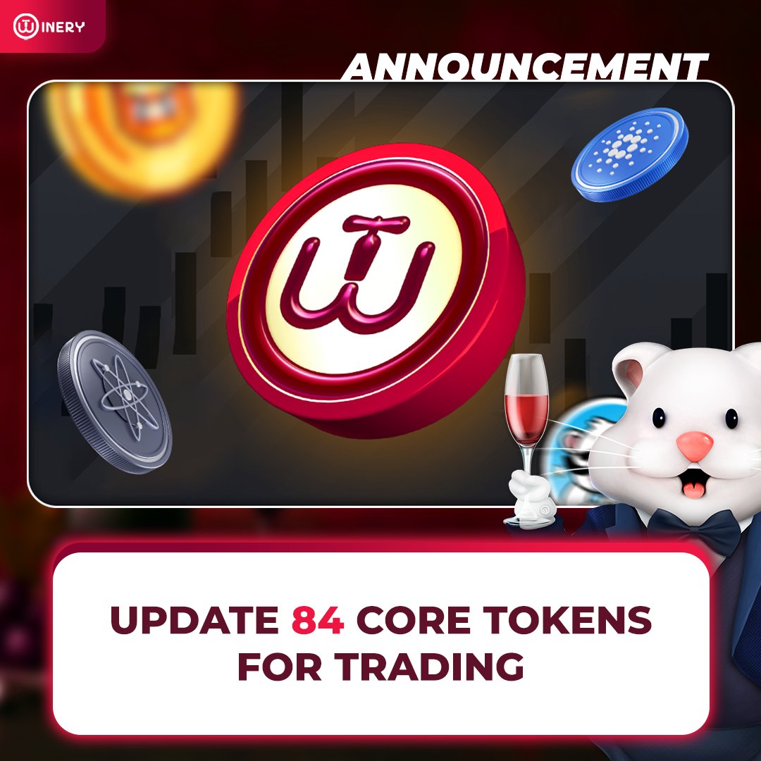 🍷ANNOUNCEMENT: UPDATE 86 CORE TOKENS 

Winery Swap has been updating 84 new pairs for trading.

More pairs are being updated, to be announced soon. 

Trade now: winery.finance/amm/#/trade/sw…