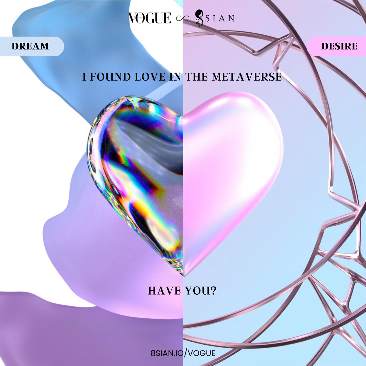 8sianMagazine's tweet photo. 💖From Blockchain To Love Chain 💖

"I found love in the Metaverse with #VogueSGx8SIAN”

💘 Love Chain NFT - Dream and Desire 💤😈

Find love at https://t.co/yAdNgH12KK https://t.co/YUSqr6iBnO