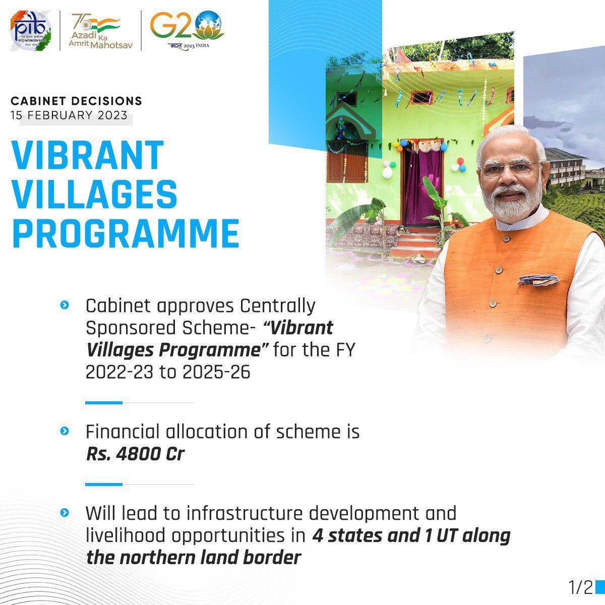Union Cabinet approves Centrally sponsored scheme- Vibrant Villages Programme fo… Union Cabinet approves Centrally sponsored scheme- Vibrant Villages Programme fo…