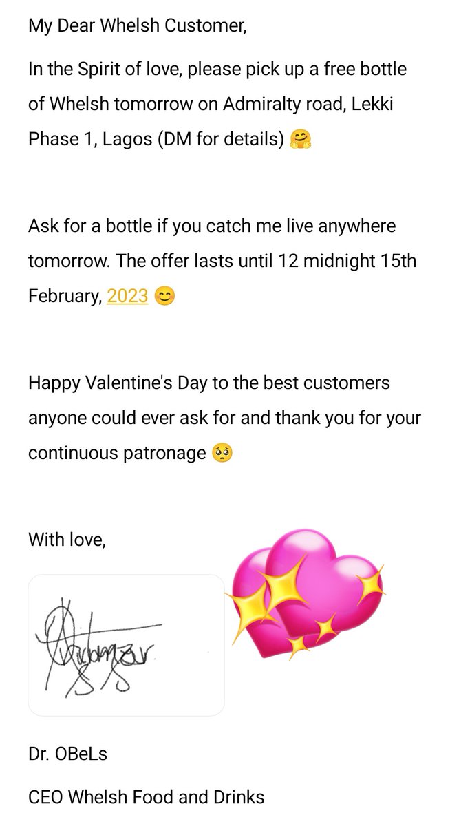 officialwhelsh's tweet photo. Our dear customer,
Thank you for your continuous patronage 🤗❤️ https://t.co/NMDmwJUlhe