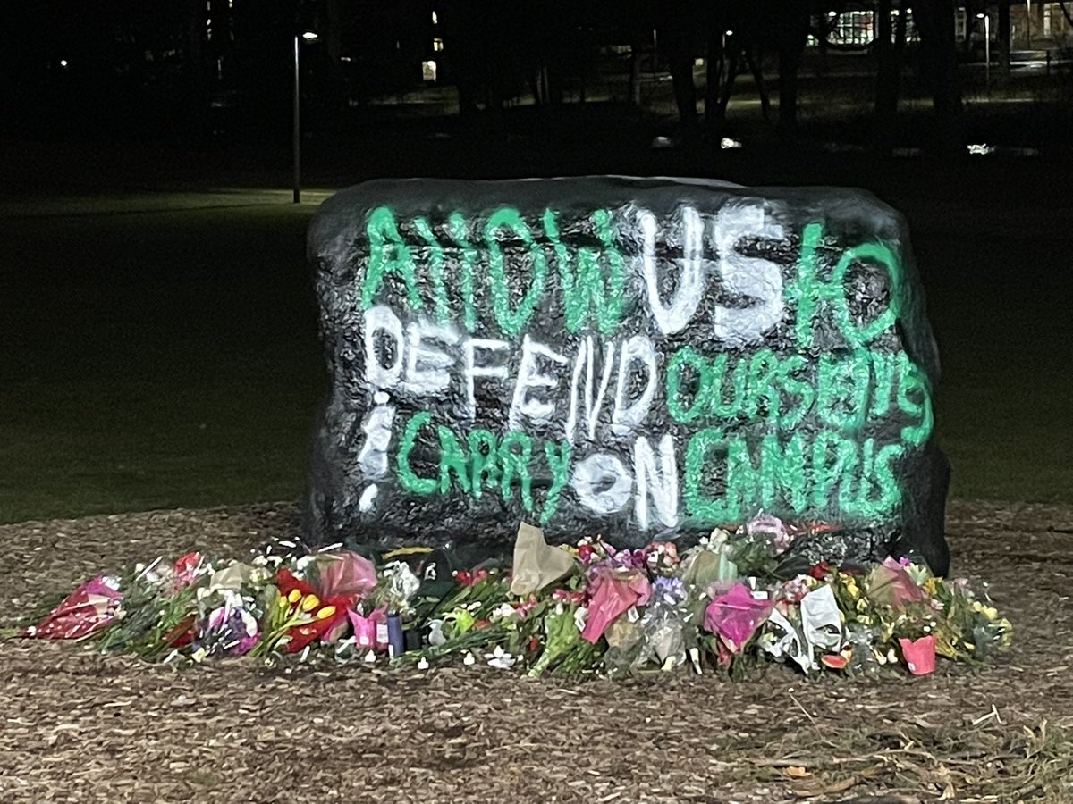 The Rock at MSU this morning: