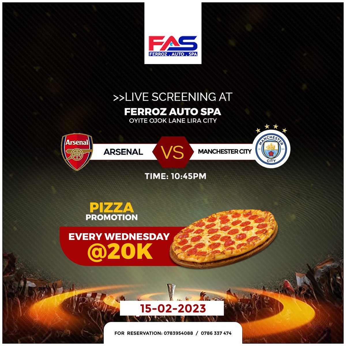 FerrozLounge's tweet image. The Live Screening of Arsenal Vs Manchester City 🔥⚽️Come watch while enjoying your favorite drinks and food, Pizza @ 20k only

Tonight’s vibes will be led by our house 
#DjSteve🔥🔥
Don&apos;t miss🔥⚽️🔥⚽️

#wegatyou
#PizzaWednesday
#ArsenalvsManchesterCity
#FerrozAutoSpa