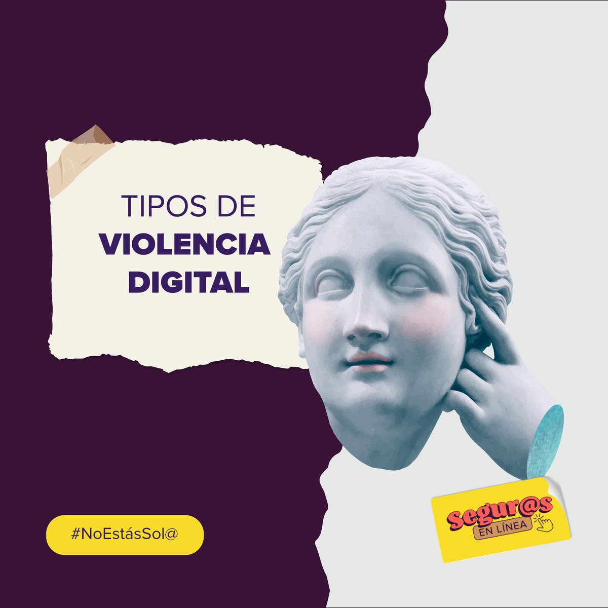 👎 Amenazas
👎 Acoso
👎 Difusión de contenido íntimo 

Conoce los 11 tipos de #ViolenciaDigital más comunes. 
Identifícalos y ponle un alto a la #ViolenciaDigital.

NoEstásSol@

👉 segurasenlinea.ca
