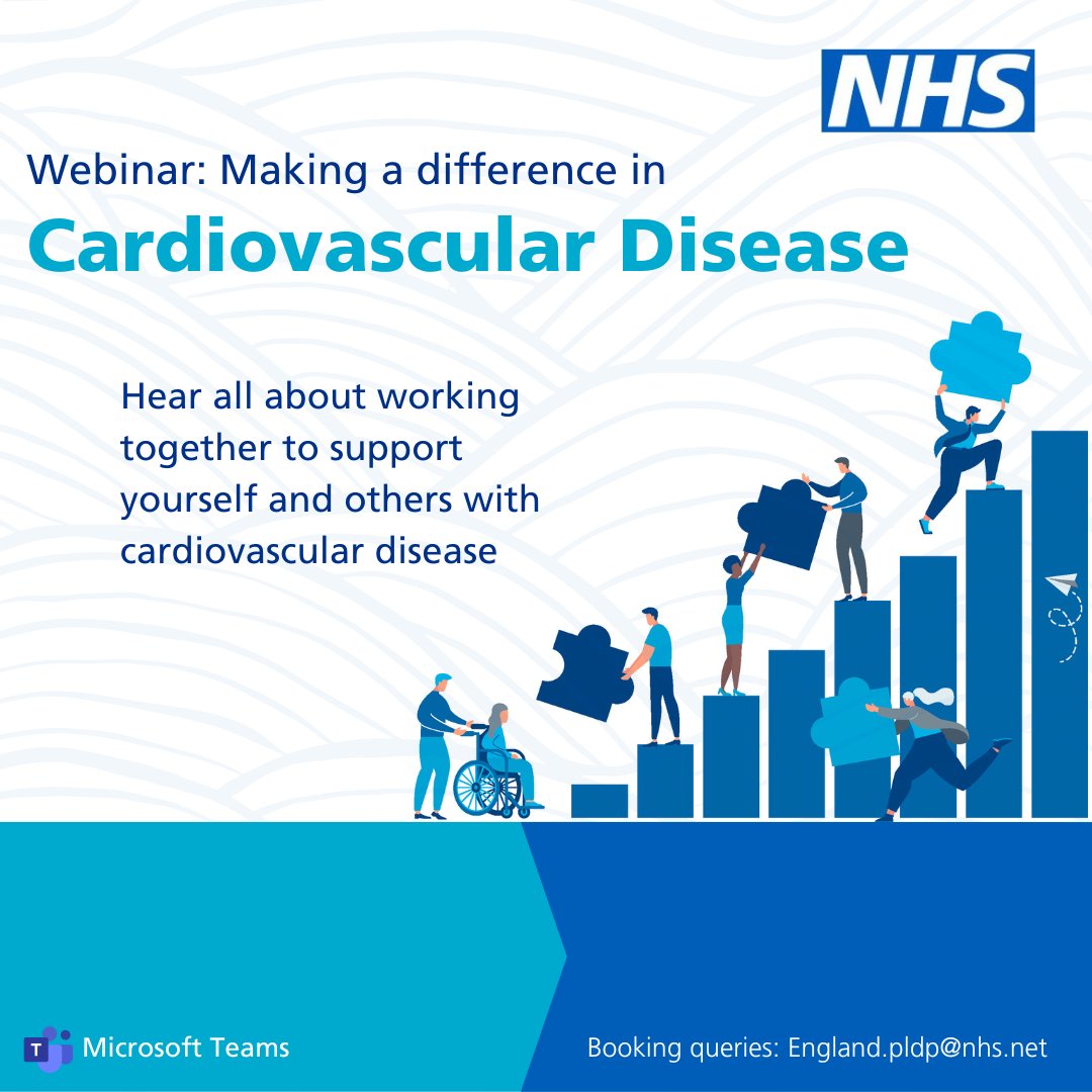 Making a Difference in #CardiovascularDisease (CVD)

Hear from those with lived experience of CVD and those working in the #HealthCare system striving to promote ways to aid people living with or at risk of CVD. #NHS 

📆 Wed 8 Mar, 1-2pm
Register here 👉forms.office.com/pages/response…
