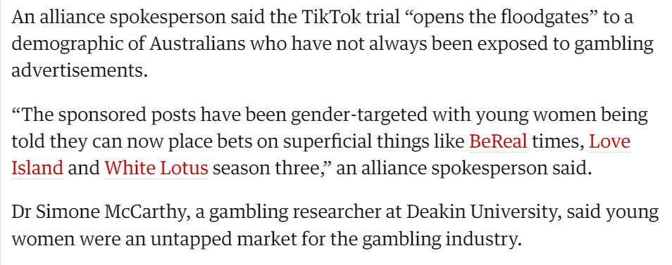 Interesting choice of words <a href="/ReformGambling/">Alliance for Gambling Reform</a>  - so topics women might be interested in are 'superficial', as opposed to the profound world of sports betting?