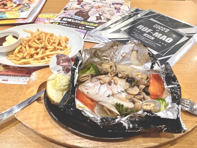 ごちそうさまでした𓌉𓇋  ༘加賀美パッツァも剣持スモアも美味しかった唯一、(もちマロ浮かべよ〜)と思いドリンクバーでココアを選んだことをだけは後悔しながら飲みきった…クリアファイル、誰が来てくれても当たりじゃん!って思ってたので被りなしで嬉しかったです 