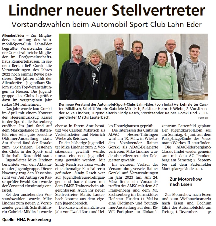 AMSC_Lahn_Eder's tweet photo. Vorstandswahlen beim Automobil-Sport-Club Lahn-Eder > Mike Lindner neuer Stellvertreter 👏 https://t.co/nvp7o7e3Un
