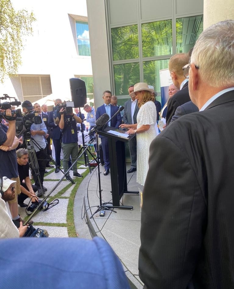 PremierStrat's tweet photo. It was fantastic to be in Canberra today to see our Prime Minster, The Hon Anthony Albanese MP, launch the Parliamentary Friends of Melanoma and Skin Cancer Awareness. If you ever needed a sign to get your skin checked, consider this to be it #gameonmole https://t.co/Cc0uThzsaD
