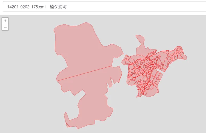 楠ケ浦町は地図にプロットされてないが、パーツが2つしかないのでまぁすぐ分かりますね…左は古くから旧海軍だった筈なのでデカい区割りだけど、右は米軍の敷地として飲み込まれる前の集落の区割りが残ってますね・・・ 