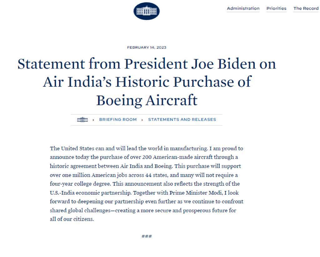 1 million jobs in America from Air India order, then why American companies are laying off people from jobs??????