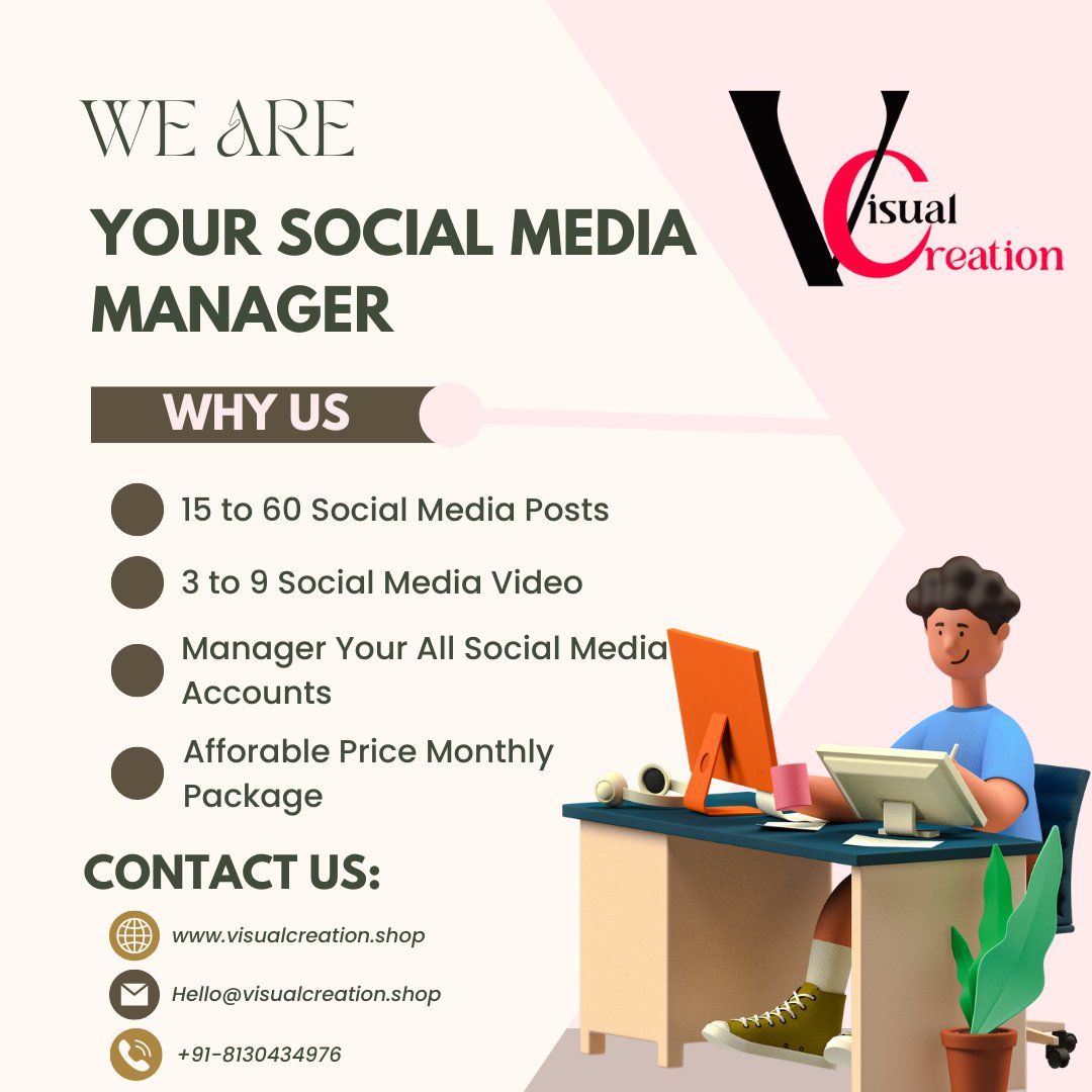 creation_visual's tweet image. Are you looking for a social media manager for your business?😀 
Your search is hopefully finished because we offer SMM service for your business at a very reasonable price.

#socialmediamanagement #visualcreation #graphic #Marketing 
created by: visualcreation.shop