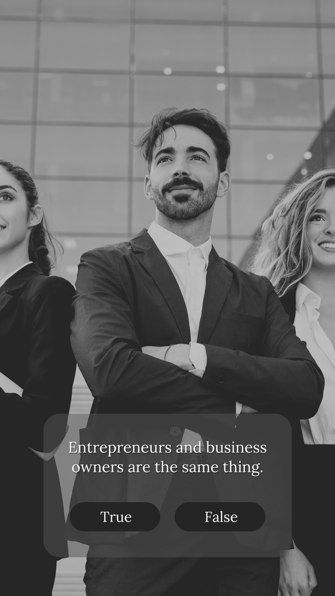 dominicx's tweet image. We hear you want to go into business!

Well, let’s test your entrepreneurial expertise ;)

Post your Answer in the Comments: [Entrepreneurs and business owners are the same thing] 

#FirstRuleOfBusinessStayInBusiness #RoutineSuccess
