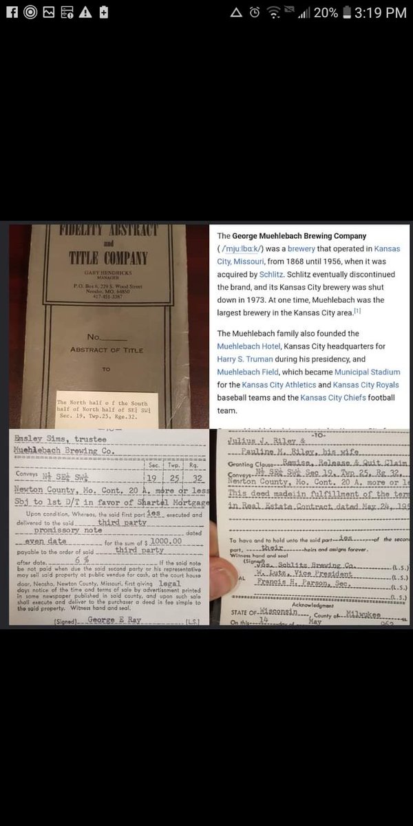 Great Grandpa and George E Ray connection with Muelehbach and the Swiss Permindex working it out with Julius. Hunts buy alot of this land for Truman up in KC....too. The Missouri break out of James for sure and makes sense with Julius known as Hank and Raul....Damn mom.