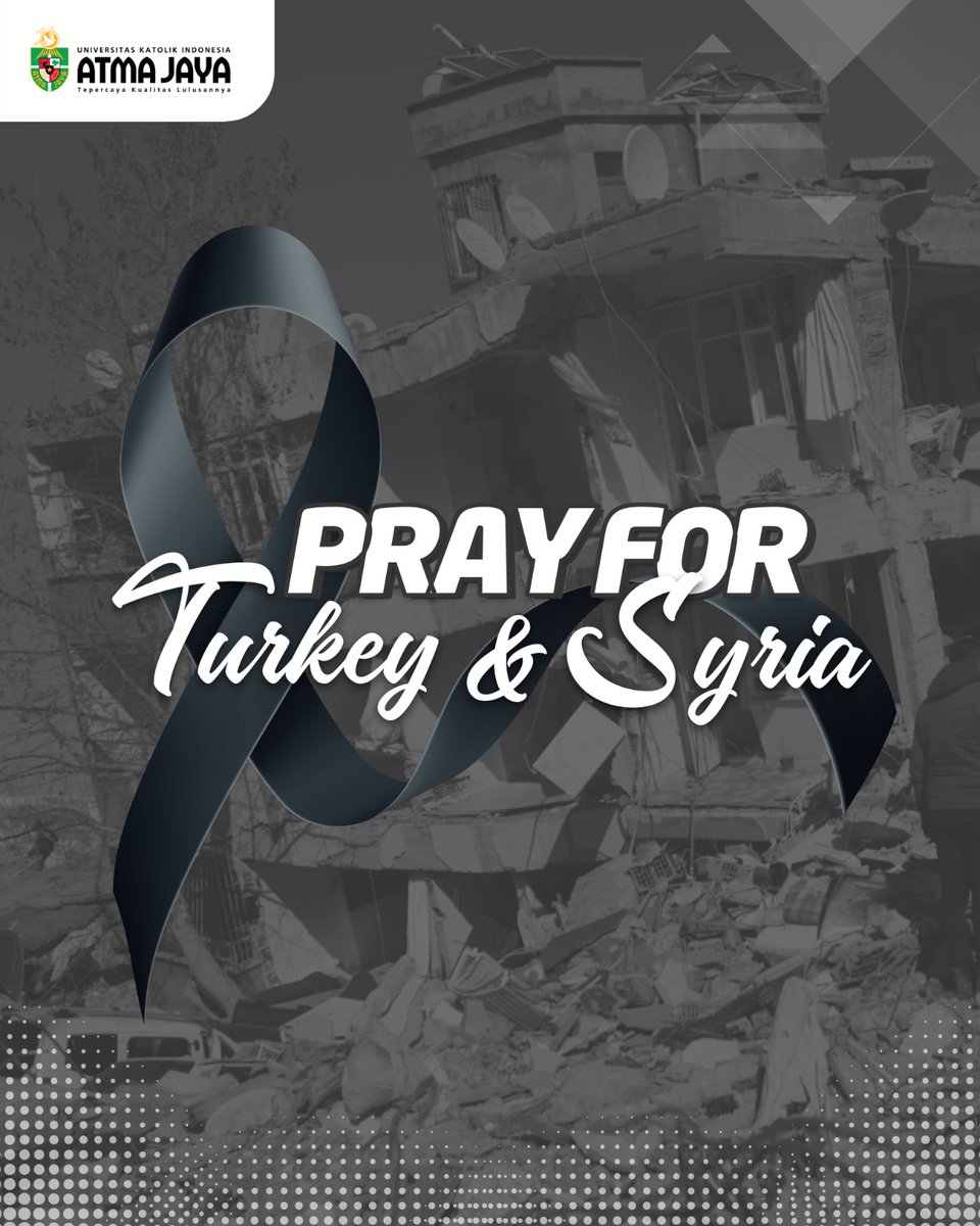 Seluruh Civitas Akademika Unika Atma Jaya mengucapkan turut berduka dan mendoakan bagi warga di Turki dan Suriah 🙏🏾

#BanggaAtma #UAJ #prayforturkeyandsyria
