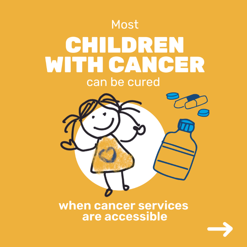 WHO's tweet photo. Most children with #cancer can be cured.
Yet, it is a leading cause of death for children.

To increase survival rates for #ChildhoodCancer:
🔸Diagnose on time
🔸Access &amp; complete treatment
🔸Manage toxicity
🔸Monitor for relapse

Let’s ensure that cancer services are accessible.