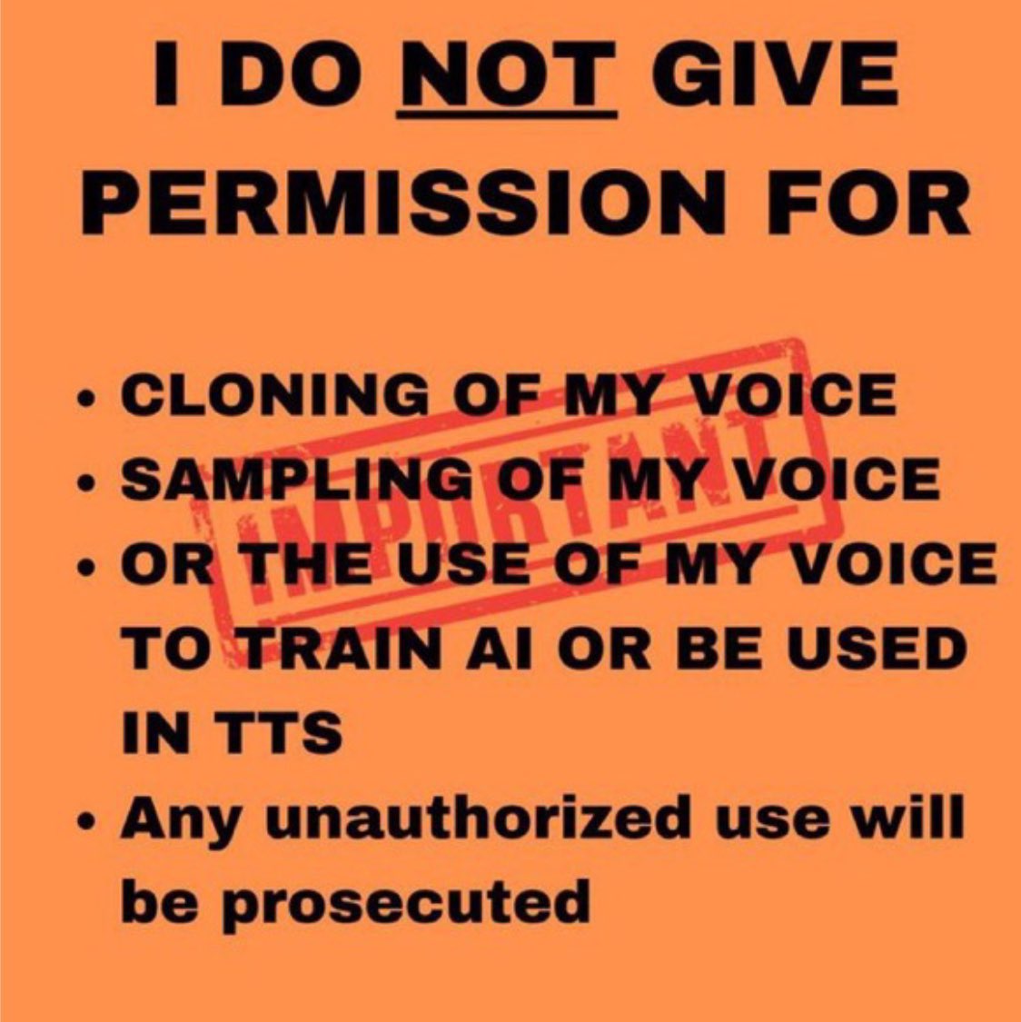 AI can be cool, but stealing and using our voices without our permission is NOT cool!!!