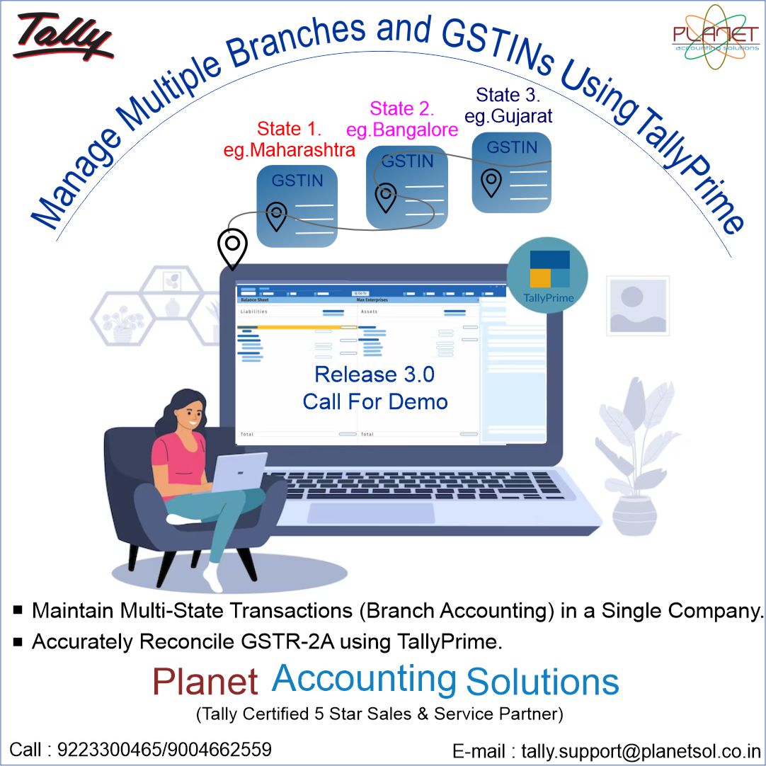PlanetSocial2's tweet photo. Manage Multiple Branches And GSTINs Using TallyPrime
#tally #tallyprime #gstregistration #gstin #einvoice #ewaybill #gstrate #gsttransactions #reportfilters #enhanceddata #voucher #accessible #resolveerror #taxanalysis #purchasevouchers #receipttracking #planetaccountingsolution https://t.co/8NLDqwWVgr