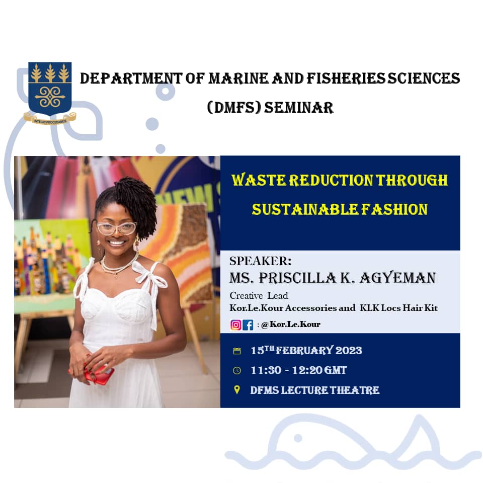 Join us today at 11:30 to learn about reducing waste through sustainable fashion. Did you know that the fashion industry is responsible for 10% of global carbon emissions? Let's explore how we can make a difference. #WasteReduction #SustainableFashion #DMFSseminar.
@Mafissa_Ug