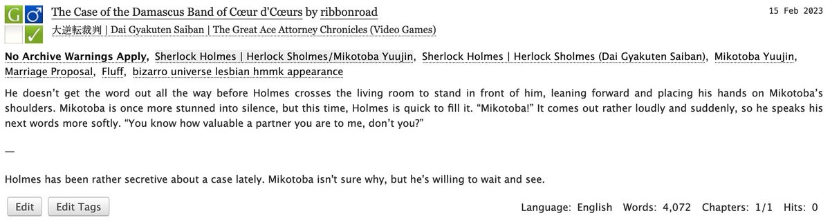 Happy Valentines Day!!! Did you know that I was part of a zine where men kiss? <a href="/hmmkproject/">Project HMMKHM @ ORDERS CLOSED</a> yeah that's the one and you can read it here archiveofourown.org/works/45066940