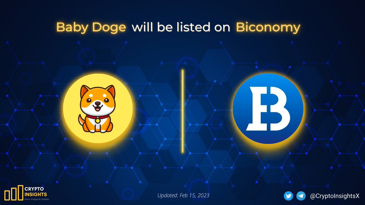 📢JUST IN: <a href="/babydoge/"></a> will be listed on <a href="/BiconomyCom/">Biconomy.com</a> 

#BABYDOGE - leading meme token which is deflationary token designed to become more scarce over time.

#Biconomy is a global digital asset trading platform with 350K+ verified users in 100+ countries🌍

#Crypto #babydoge