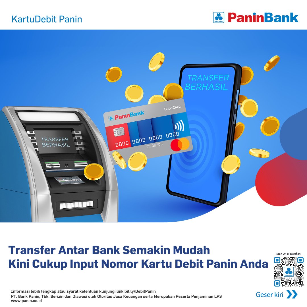 PaninBank's tweet photo. Transfer antar bank ke rekening PaninBank semakin mudah hanya dengan mencantumkan nomor Kartu Debit Panin saja.
Berlaku untuk kartu Mastercard & GPN
Info lebih lengkap klik link berikut https://t.co/hT9xU49nkS
#PaninUntukAnda
#PaninBank
#DebitPanin https://t.co/aqM7AMWmoZ