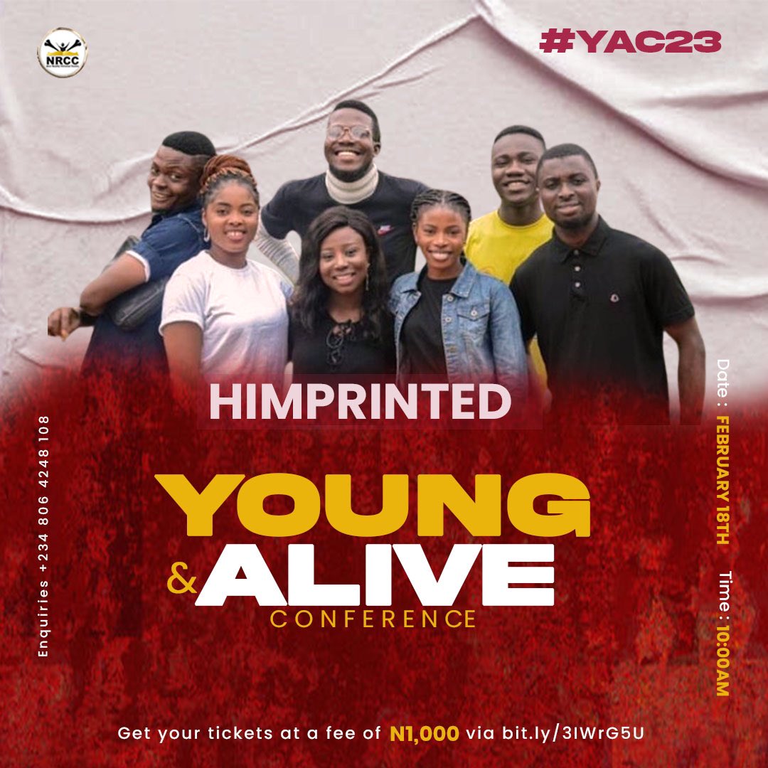 TheHimprinted's tweet photo. Great News! The Himprinted Family will be ministering at #YAC23 🔥🔥🔥
We’re so privileged to grace this event and bless lives! 
Join us this Saturday! To get your tickets, kindly click the link below👇🏽
https://t.co/2Lw3nyZBpQ https://t.co/mGX7ny5FCi
