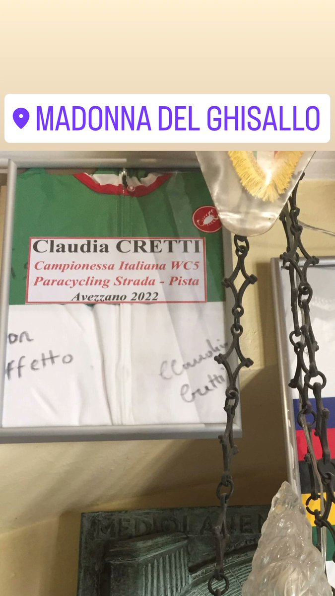 La Madonna del Ghisallo, la Protettrice dei ciclisti. Ha salvato anche me , con il cuore ho portato la mia maglia nella sua chiesa. 🇮🇹❤️