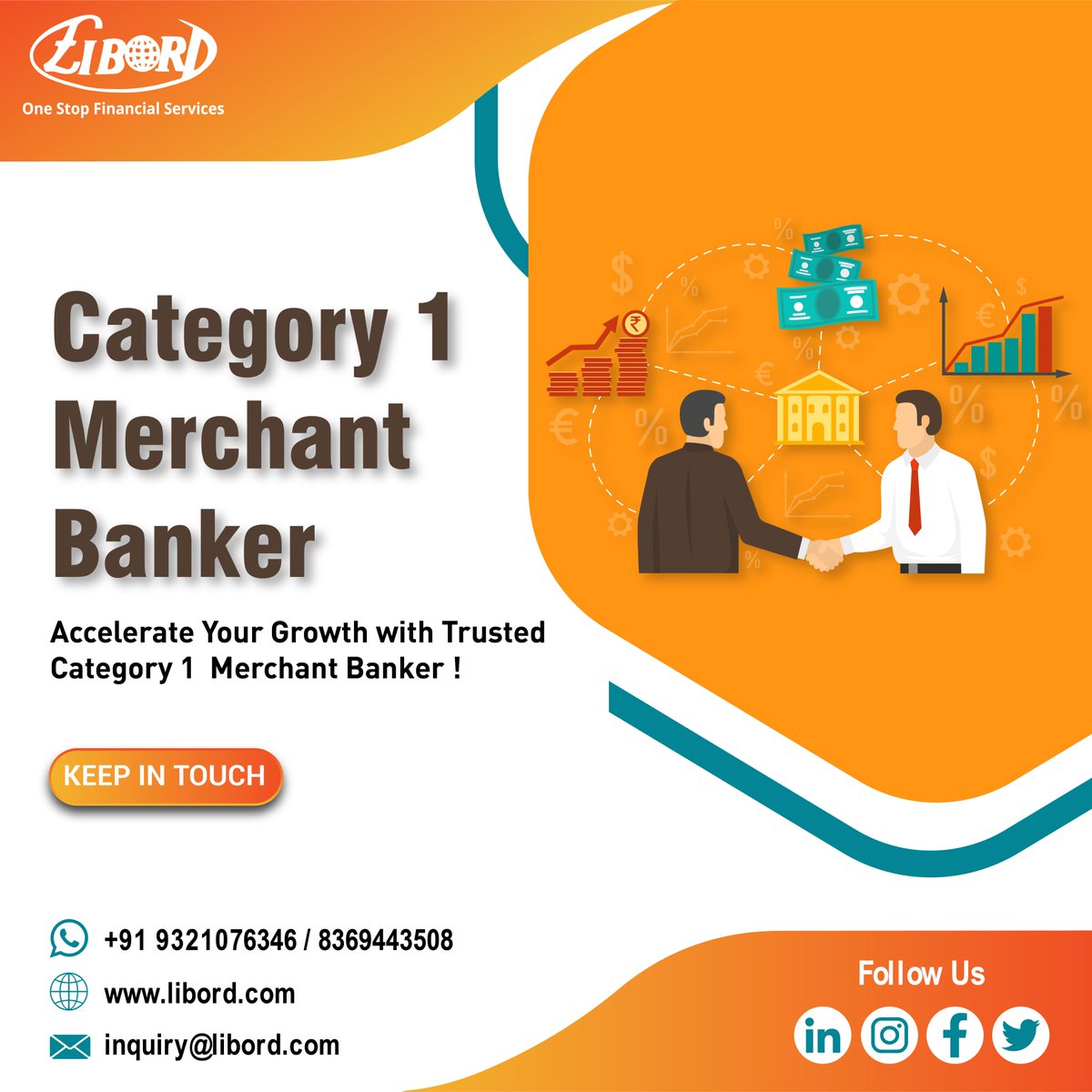 LibordAdvisors's tweet photo. Accelerate your growth with trusted Category 1 Merchant Banker.
For more details, call on 022 62782900 / 60 and send mail to inquiry@libord.com
Website: https://t.co/FQK54MNPQq
#investment #investing #trader #wealth #finance #banker #business #merchantbank #privateequity https://t.co/TMHq9dfWt8