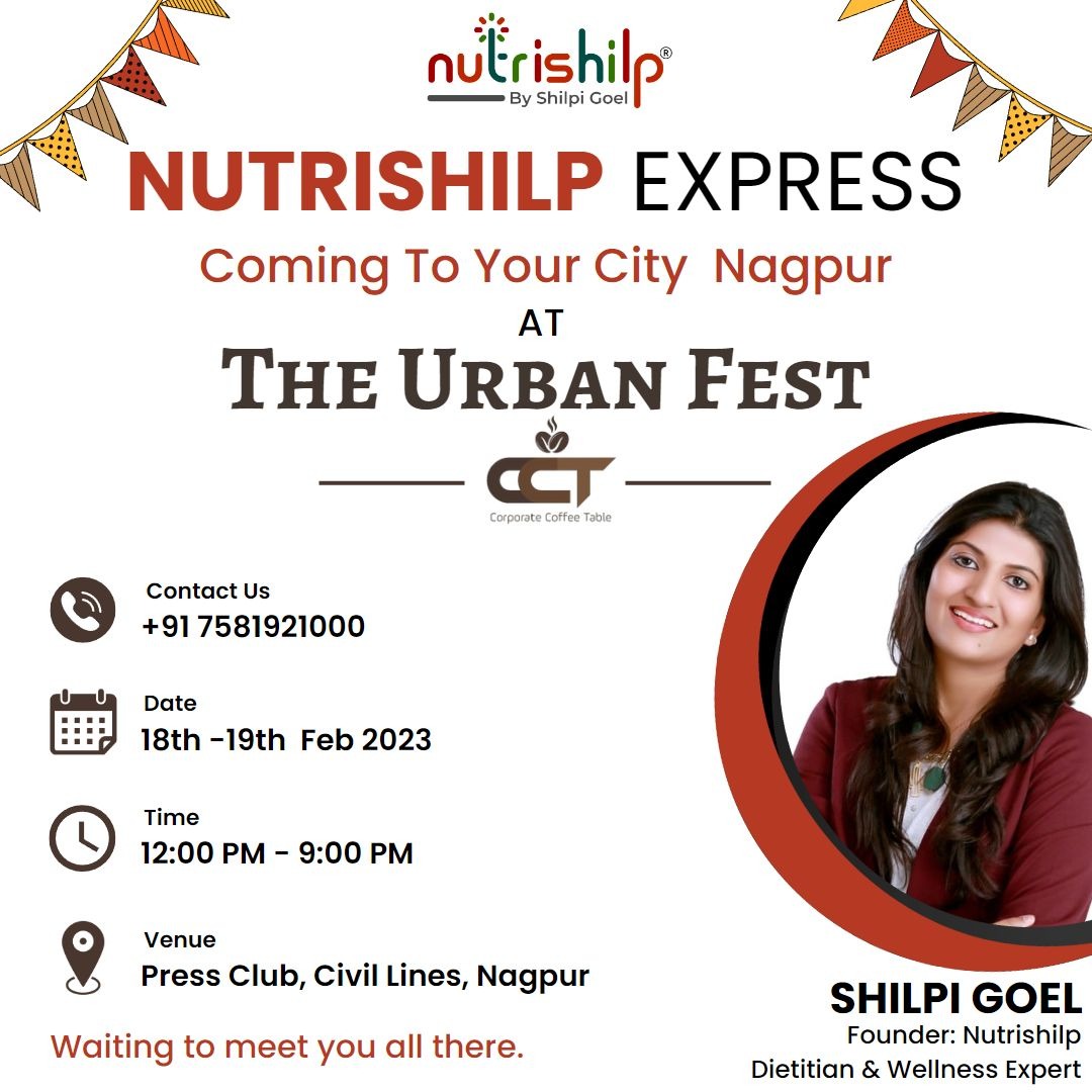 Nutrishilp Express is coming to Nagpur at THE URBAN FEST' by CCT.

#nutrishilp #shilpigoel #nagpurgym #nagpur #nagpurfitness #fitness #diwali #nagpurphotography #nagpurdiaries #gym #nagpurspas #nagpurgyms #gyminnagpur #nagpurspa #joggersfitnessclub #gymnagpur